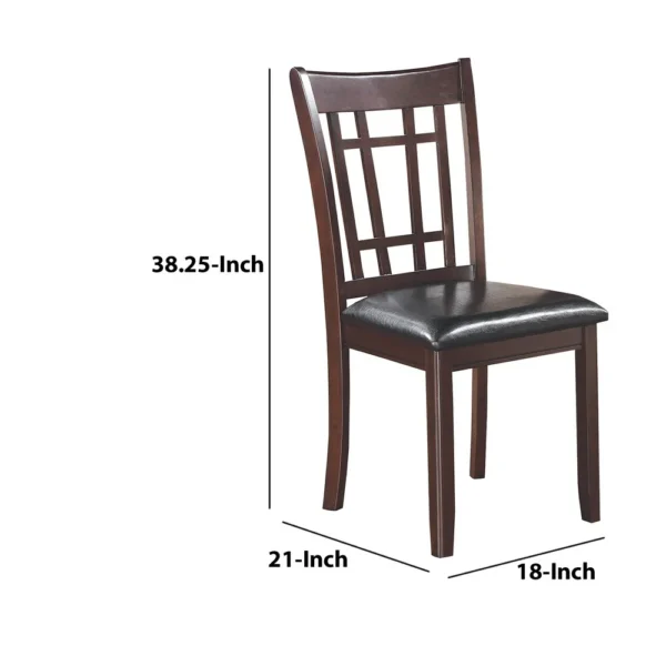 Contemporary Armless Dining Side Chair, Espresso Brown & Black, Set of 2
