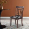 Contemporary Armless Dining Side Chair, Espresso Brown & Black, Set of 2