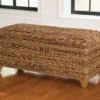 Modern Wood & Woven Abaca Trunk, Rustic Brown