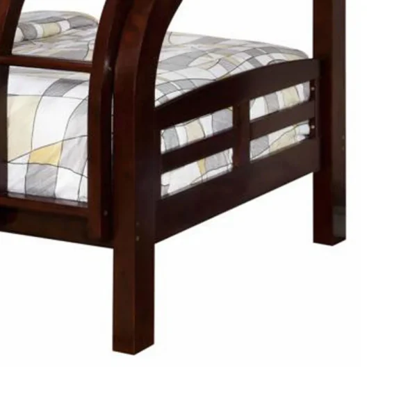 Curved Wood Design Twin/full Bunk Bed, Brown