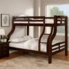 Curved Wood Design Twin/full Bunk Bed, Brown
