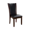 FOA-CM3710SC-2PK Parson Style Leatherette Wooden Side Chair, Set of 2, Cherry Brown