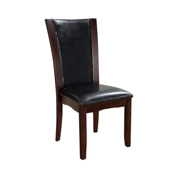FOA-CM3710SC-2PK Parson Style Leatherette Wooden Side Chair, Set of 2, Cherry Brown