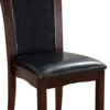 FOA-CM3710SC-2PK_2 Parson Style Leatherette Wooden Side Chair, Set of 2, Cherry Brown