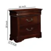 FOA-CM7260N_4 2 Drawer Wooden Nightstand with Hidden Top Drawer and Metal Handles, Brown