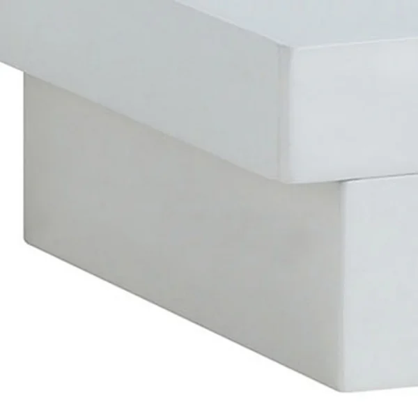 Finely Designed Contemporary Solid Wood Night Stand, Glossy White