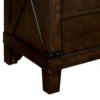 FOA-CM7734N_2 Three Drawer Nightstand with Metal Handle And Crossed Planked Side Panels, Brown