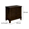 FOA-CM7734N_4 Three Drawer Nightstand with Metal Handle And Crossed Planked Side Panels, Brown