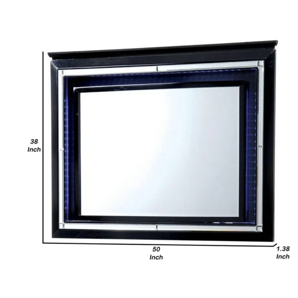FOA-CM7979BK-M_4 Bellaova Contemporary Style Mirror, Black