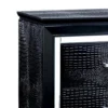 FOA-CM7979BK-N_2 30 Inch Textured Nightstand, 2 Drawers, Mirror Trim, Black