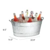I457-AMC0001_3 Lola 23 Inch Beverage Tub, Galvanized Antique Silver Steel, 2 Handles