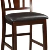 Wooden High Chair, Dark Brown & Black, Set of 2