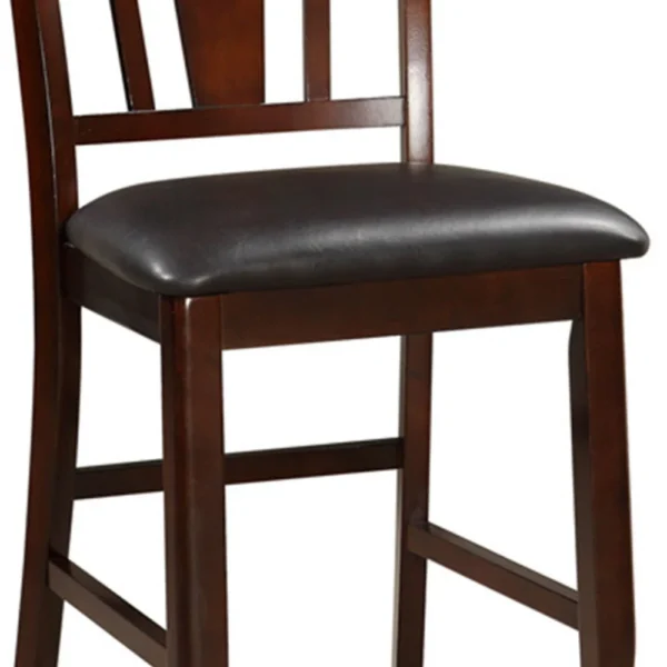 Wooden High Chair, Dark Brown & Black, Set of 2