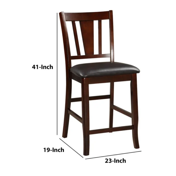 Wooden High Chair, Dark Brown & Black, Set of 2