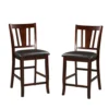 Wooden High Chair, Dark Brown & Black, Set of 2