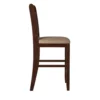 Wooden Counter Height Chair, Dark Brown & Cream, Set of 2