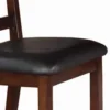 Solid Wood Leather Seat Side Chair Brown Set of 2