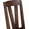 Solid Wood Leather Seat Side Chair Brown Set of 2