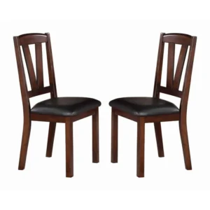 PDX-F1331_622e151f-48d7-4a86-8e47-1fce21aac4d8 Solid Wood Leather Seat Side Chair Brown Set of 2
