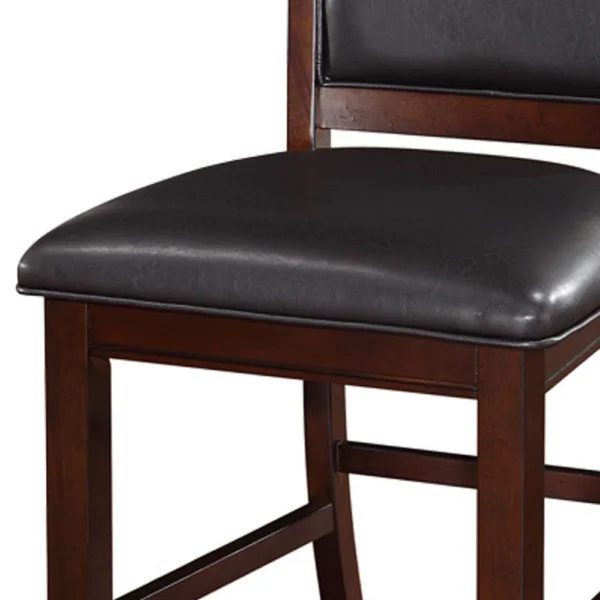 PDX-F1346_2_6405d210-2d5c-4eb6-8069-dedf01d14249 Wooden Armless High Chair, Espresso Brown & Black, Set of 2