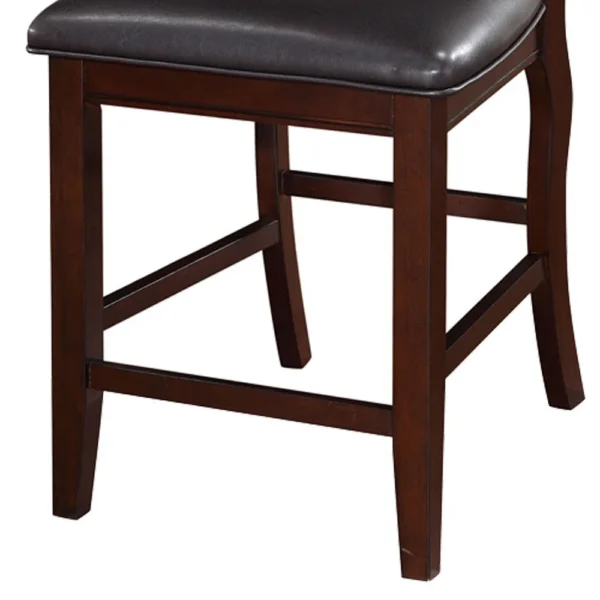 PDX-F1346_3_8b457f4e-2e8e-4b72-9821-1b3b15ae32e3 Wooden Armless High Chair, Espresso Brown & Black, Set of 2