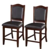 PDX-F1346_e02228af-a66f-49a8-ad32-524069fc2c89 Wooden Armless High Chair, Espresso Brown & Black, Set of 2