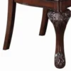 Traditional Rubber Wood Dining Chair With Faux Leather Upholstery , Set Of 2,Brown