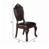 Traditional Rubber Wood Dining Chair With Faux Leather Upholstery , Set Of 2,Brown