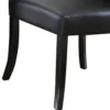 Leather Upholstered Dining Chair In Poplar Wood, Set Of 2,Black