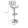 Polyurethane Swivel Barstool Silver Set of 2