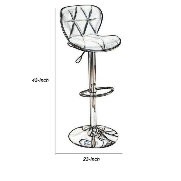 Polyurethane Swivel Barstool Silver Set of 2