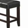 Wood Based High Bench With Tufted Seat Black and Brown