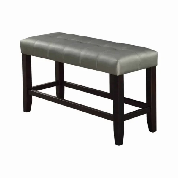 PDX-F1757_8ede0e3a-fb5c-438b-b652-d188010cd3cb Tufted High Bench With Tapered Legs Silver and Brown