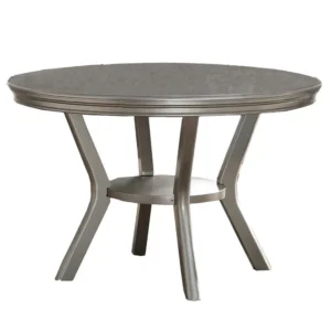 PDX-F2150_0895c8b5-ed60-4603-a2c2-0de37596aab9 Rubber Wood Round Dining Table With Bottom Shelf Silver