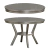 Rubber Wood Round Dining Table With Bottom Shelf Silver