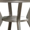 Rubber Wood Round Dining Table With Bottom Shelf Silver