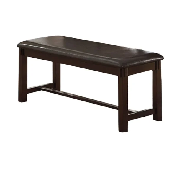 PDX-F2297_3 Rubber Wood 6 Pieces Dining Set In Espresso Brown