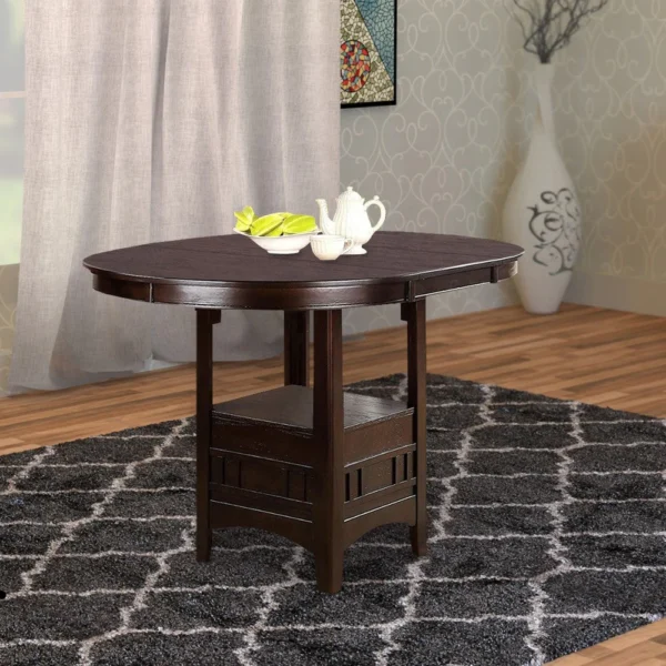 Wooden Counter Height Table, Brown