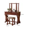 Modish Vanity Set Featuring Stool And Mirror Cherry Brown