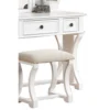 Modish Vanity Set Featuring Stool And Mirror White