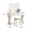 Modish Vanity Set Featuring Stool And Mirror White