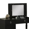 Seraph Vanity Set Featuring Stool And Mirror Black