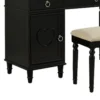 Seraph Vanity Set Featuring Stool And Mirror Black