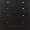Pine Wood With Varied Size 5 Drawer Chest, Black