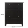 Pine Wood With Varied Size 5 Drawer Chest, Black