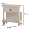 Poplar Wood Night Stand With Spacious Storage, White
