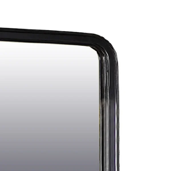 Alluring Polyresin Mirror With Solid Frame, Black