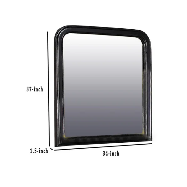 Alluring Polyresin Mirror With Solid Frame, Black