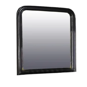 Alluring Polyresin Mirror With Solid Frame, Black