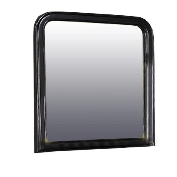 Alluring Polyresin Mirror With Solid Frame, Black